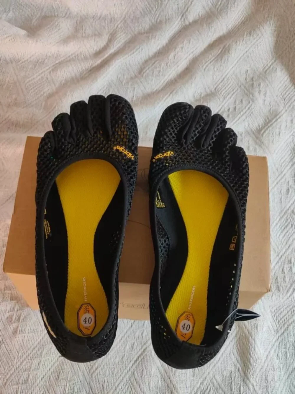 Vibram VI-B Black Mesh FiveFingers Minimalist Slip On Barefoot Toe Shoes